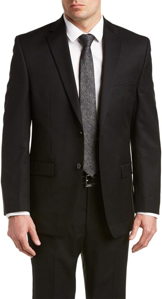 Calvin Klein Mens Modern-Fit Two Button Formal Suit Black